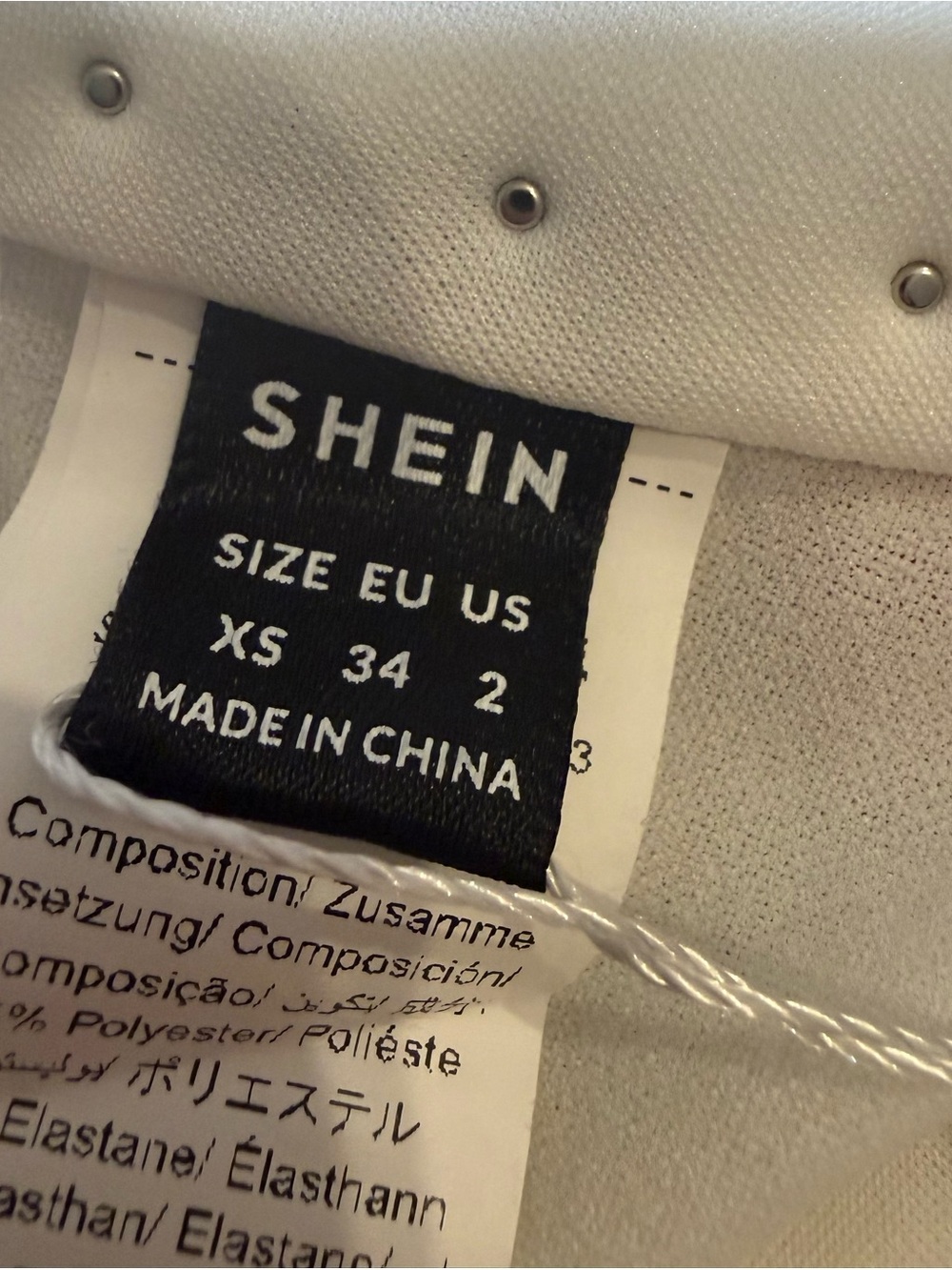 SHEIN White Branded crop top Tag Detail XS-2 - Picture 5 of 6